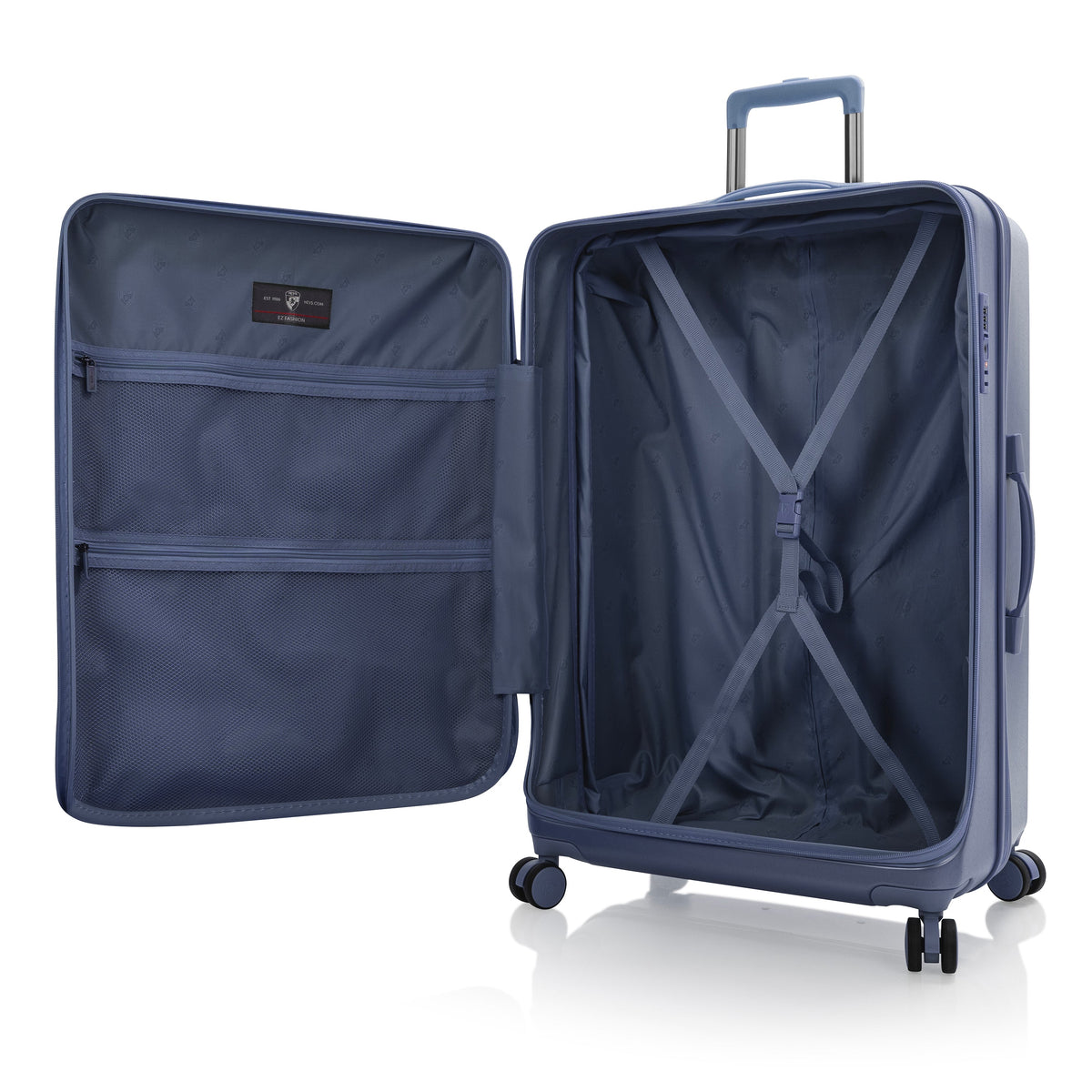 variant:46557048963264 EZ Fashion Hardside 30" Large Checked Luggage Navy