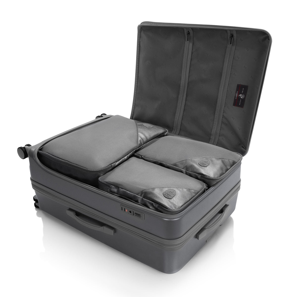 variant:46557048897728 EZ Fashion Hardside 30" Large Checked Luggage Charcoal
