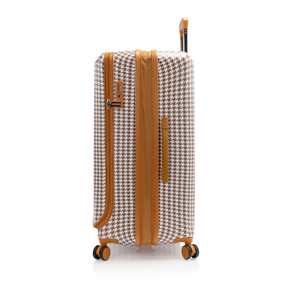 variant:44482346320064 EZ Fashion Hardside 30" Large Checked Luggage Brown Houndstooth
