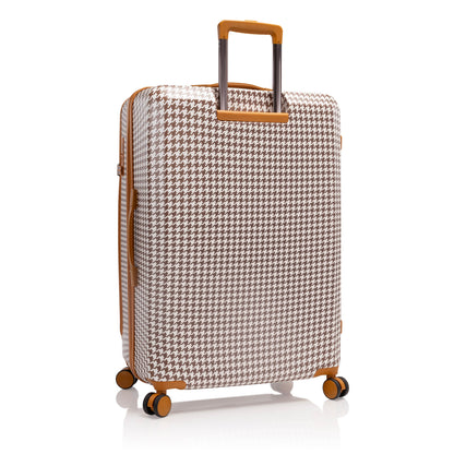 variant:44482346320064 EZ Fashion Hardside 30" Large Checked Luggage Brown Houndstooth