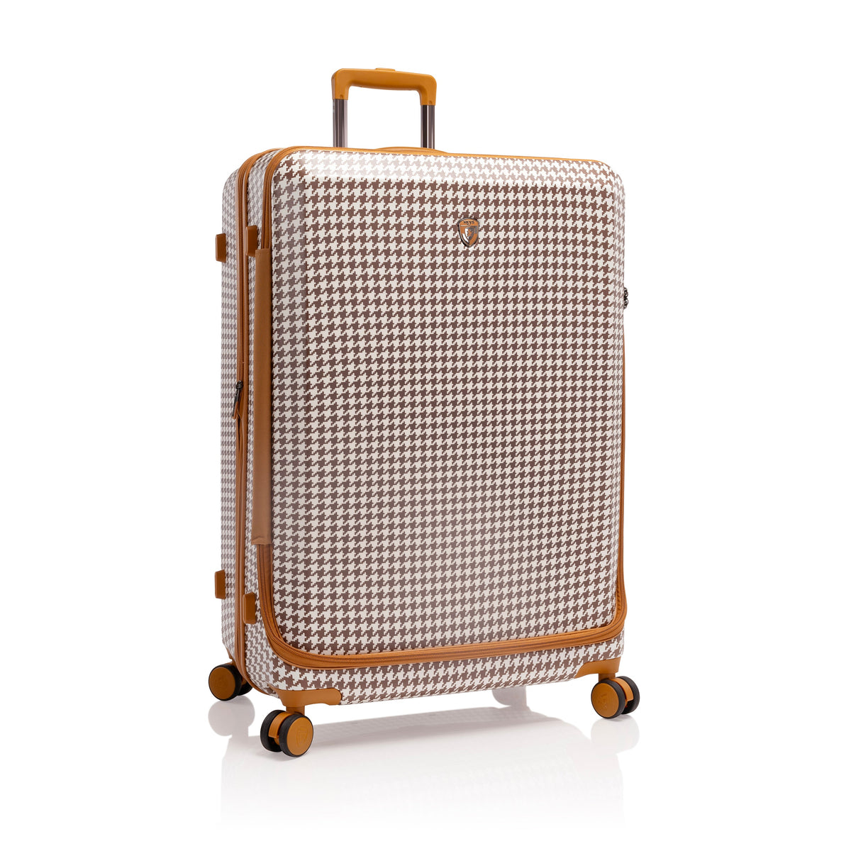 variant:44482346320064 EZ Fashion Hardside 30" Large Checked Luggage Brown Houndstooth