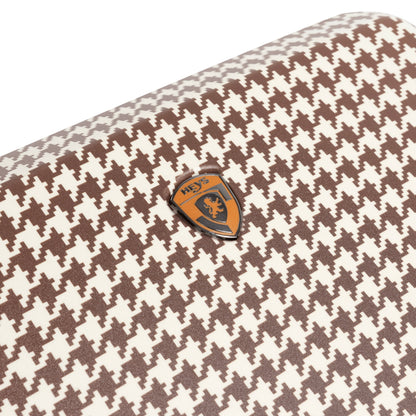 variant:44482346320064 EZ Fashion Hardside 30" Large Checked Luggage Brown Houndstooth