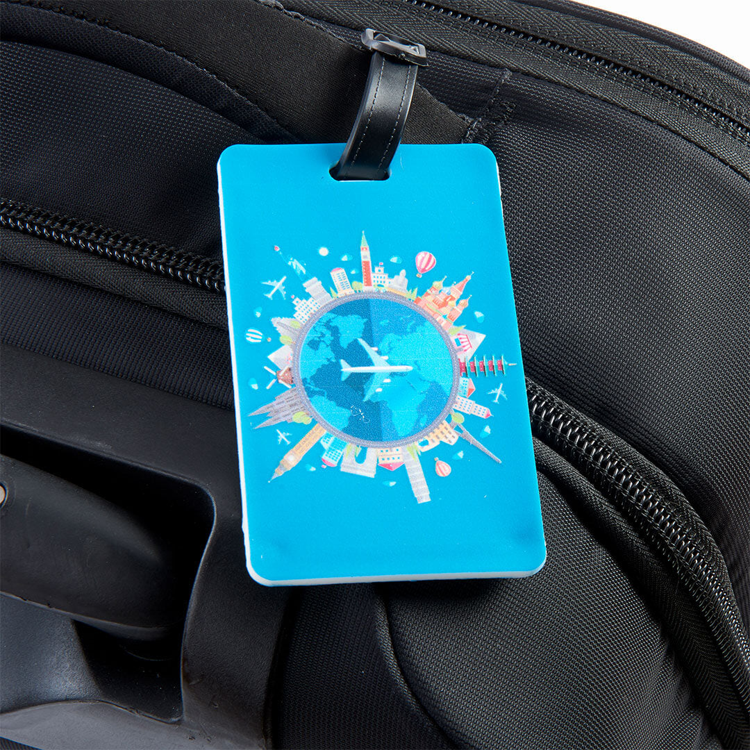 variant:48224202555584 Smooth Trip rubberized luggage tags World