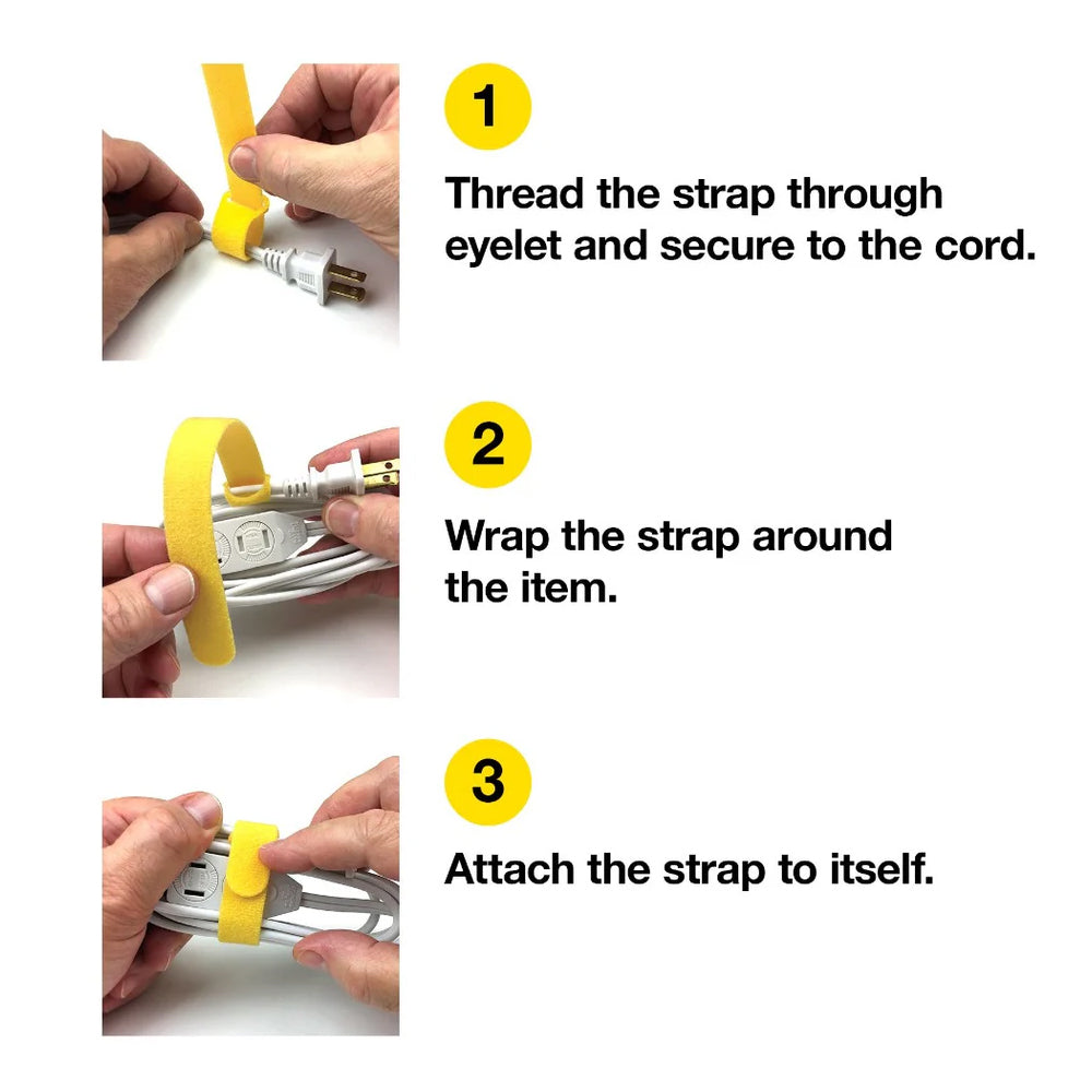 Self-Gripping Cable Ties - Assorted 20-Pack (5", 8")