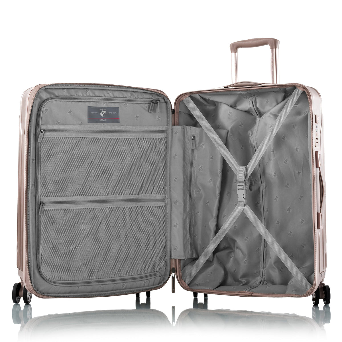 variant:43843093627072 Xtrak Hardside 26" Medium Checked Luggage rose gold