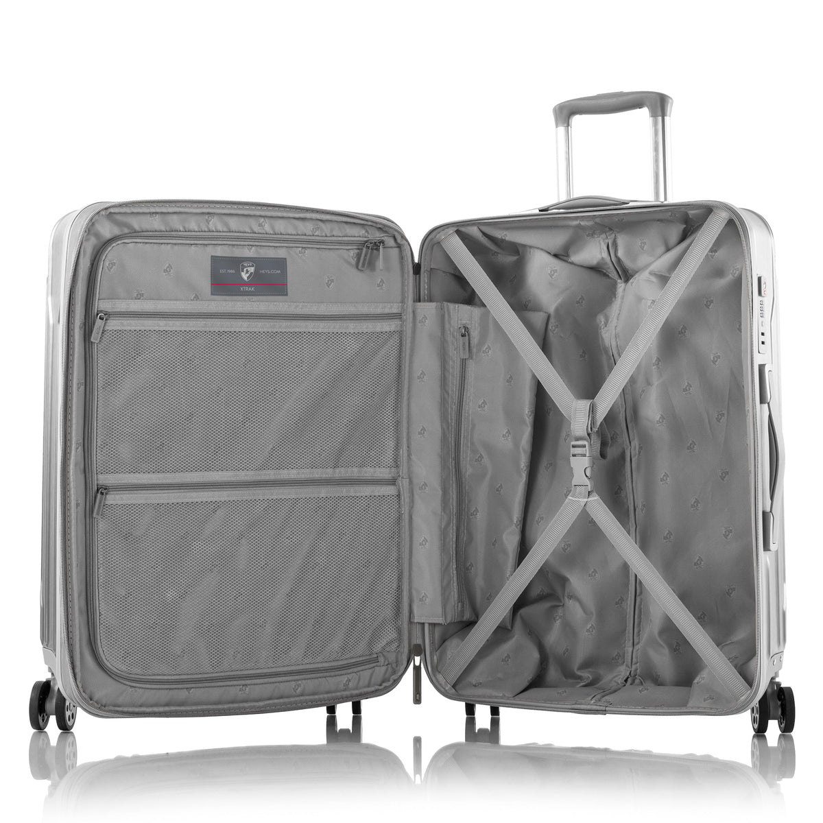 variant:46559604408512 Xtrak Hardside 26" Medium Checked Luggage silver