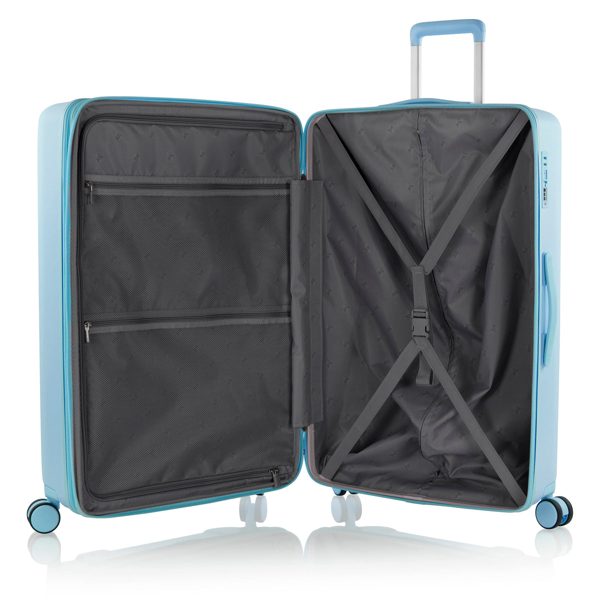 variant:43218880561344 Pastel Hardside  30" Large Checked Luggage Blue