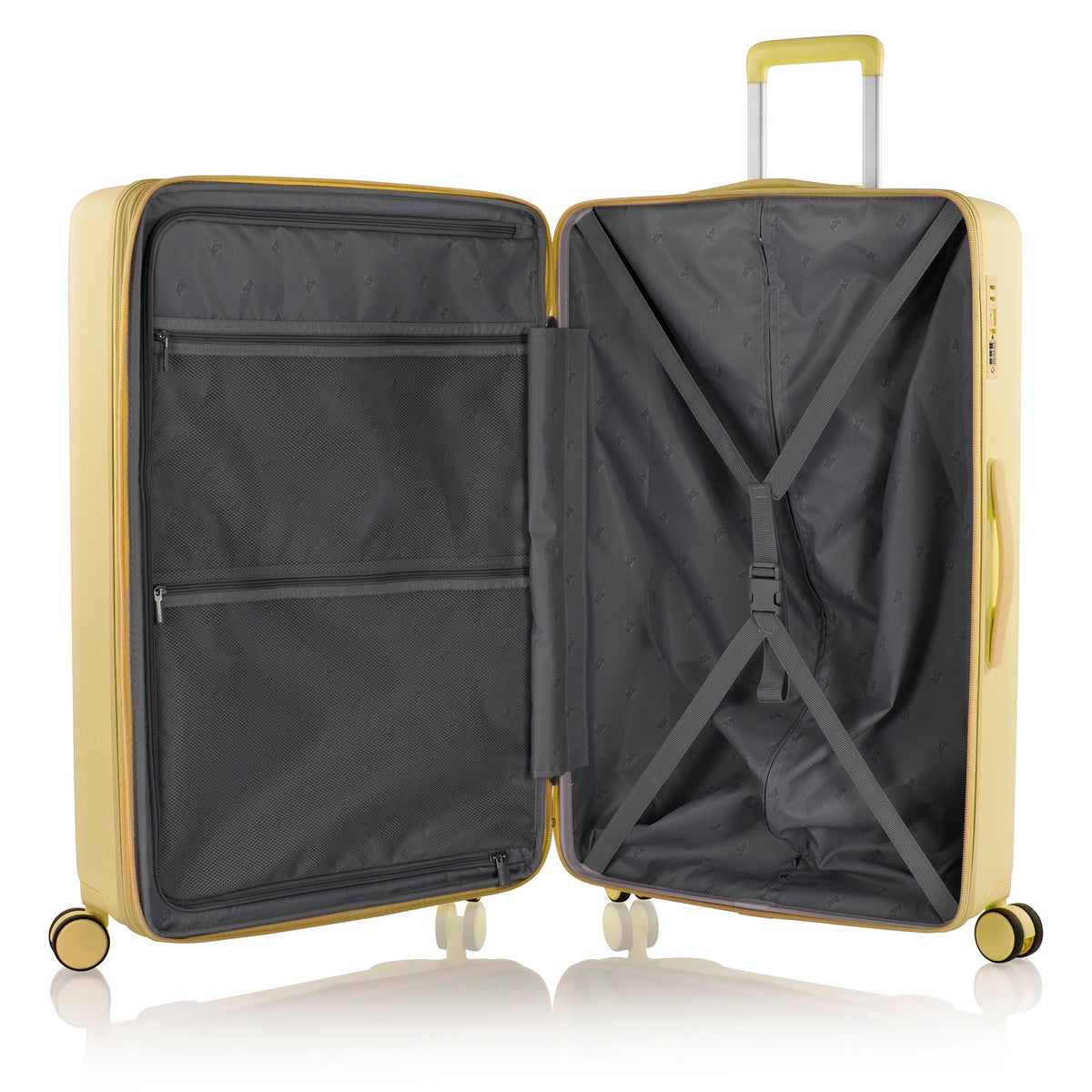 variant:46559161843904 Pastel Hardside  30" Large Checked Luggage Yellow
