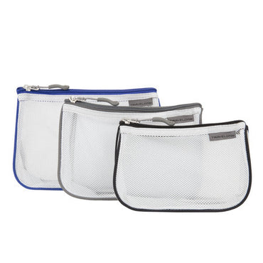 variant:41163104747565 Travelon Set of 3 Assorted Piped Pouches - Cool Tones