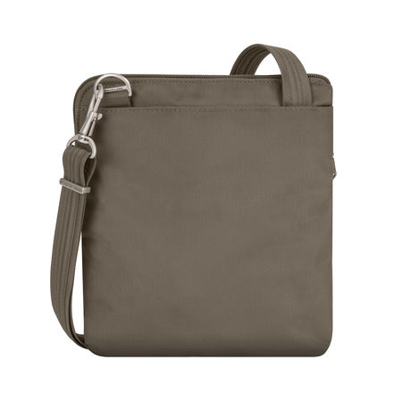 variant:41193719136301 travelon Slim Double Zip Crossbody - Nutmeg