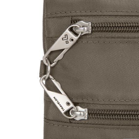 variant:41193719136301 travelon Slim Double Zip Crossbody - Nutmeg