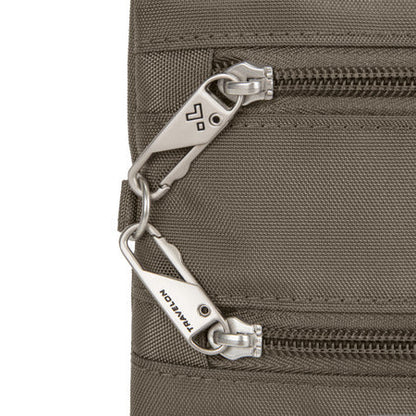 variant:41193719136301 travelon Slim Double Zip Crossbody - Nutmeg