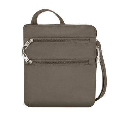 variant:41193719136301 travelon Slim Double Zip Crossbody - Nutmeg
