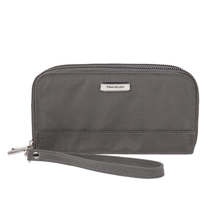 variant:41193726181421 Travelon RFID Blocking Double Zip Wallet - smoke