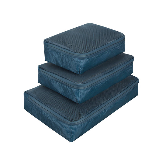 variant:41163222155309 travelon World Travel Essentials Set of 3 Soft Packing Cubes - Peacock Teal 