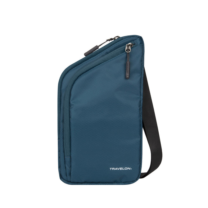 variant:42999678075072 travelon World Travel Essentials Slim Crossbody Bag Peacock Teal
