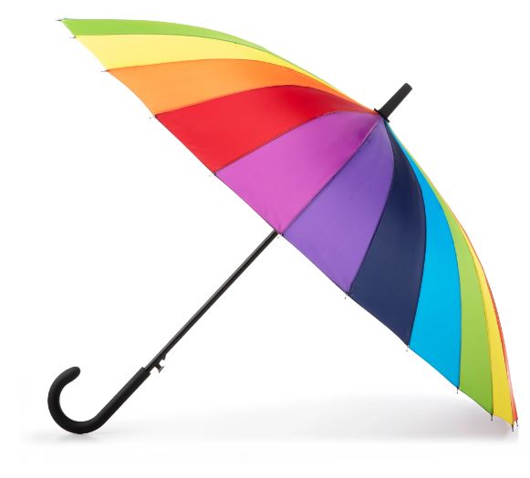 variant: Totes- Auto Open Rainbow Stick Umbrella