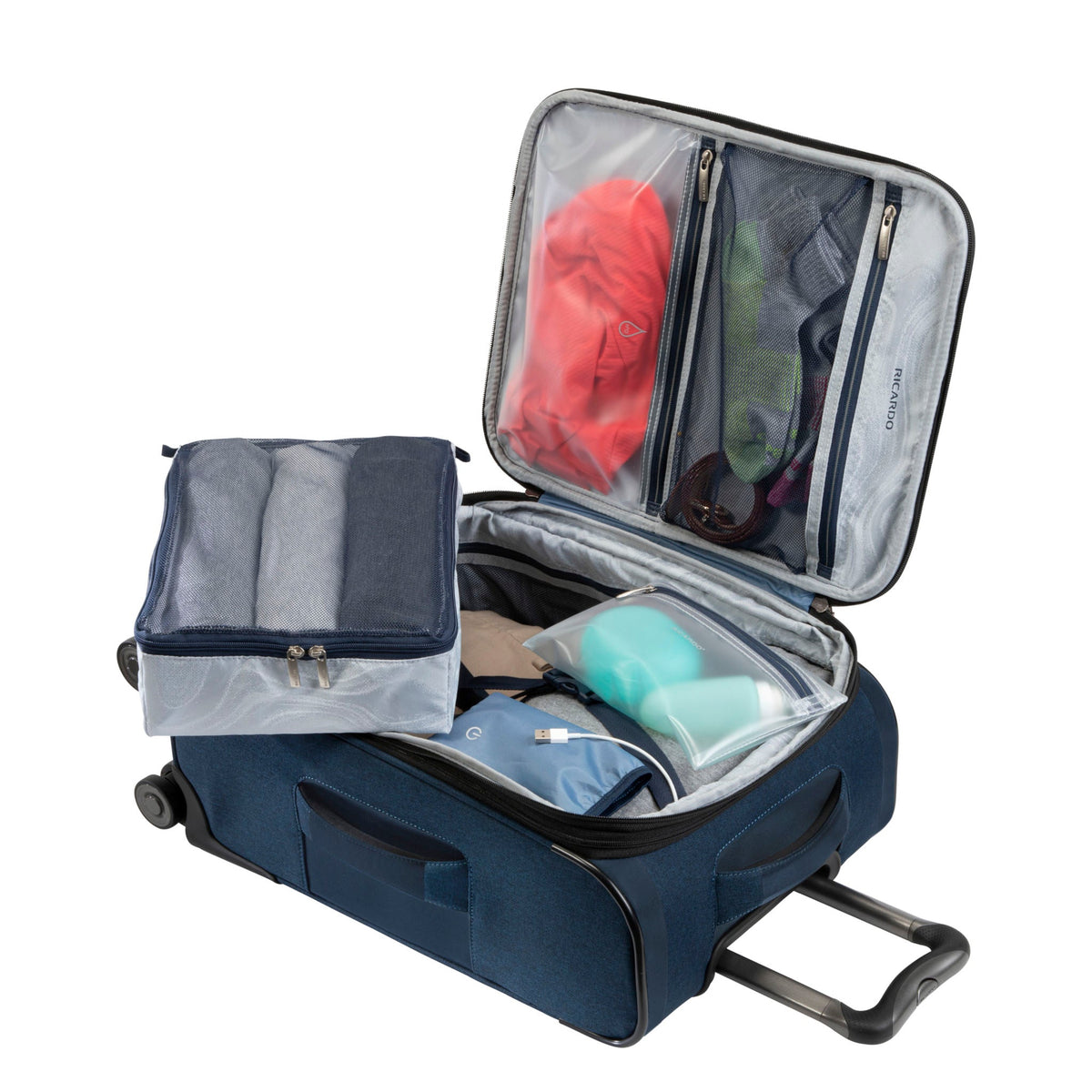 variant:40491821989933 Ricardo Malibu Bay 3.0 Softside Carry-On Spinner Luggage - Astral Blue