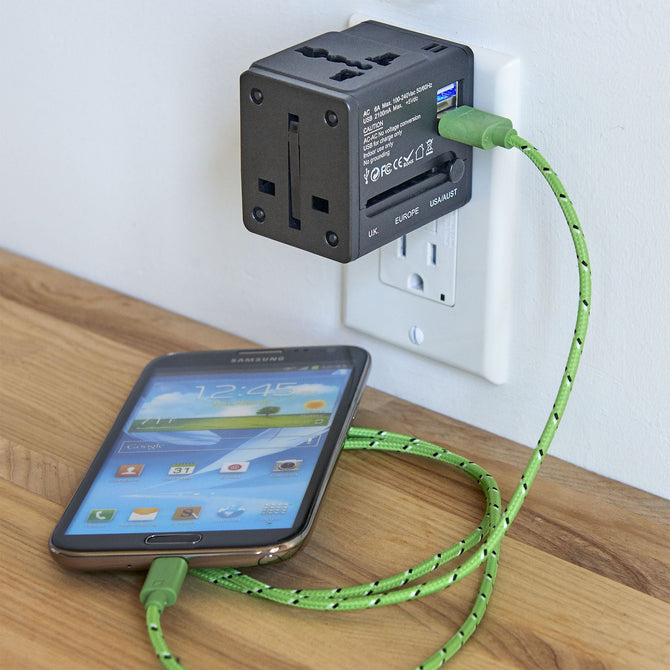 Smooth Trip International Adapter Cube with Dual USB Chargers