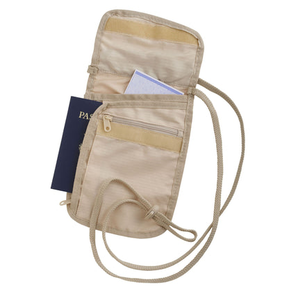 Smooth Trip RFID Blocking Neck Wallet - Cream