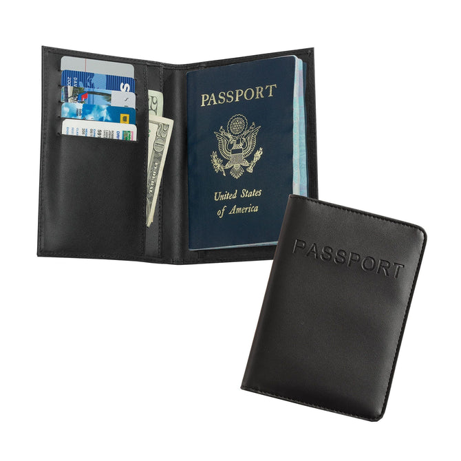 variant:40378548879405 Smooth Trip RFID Blocking Passport Wallet - Black