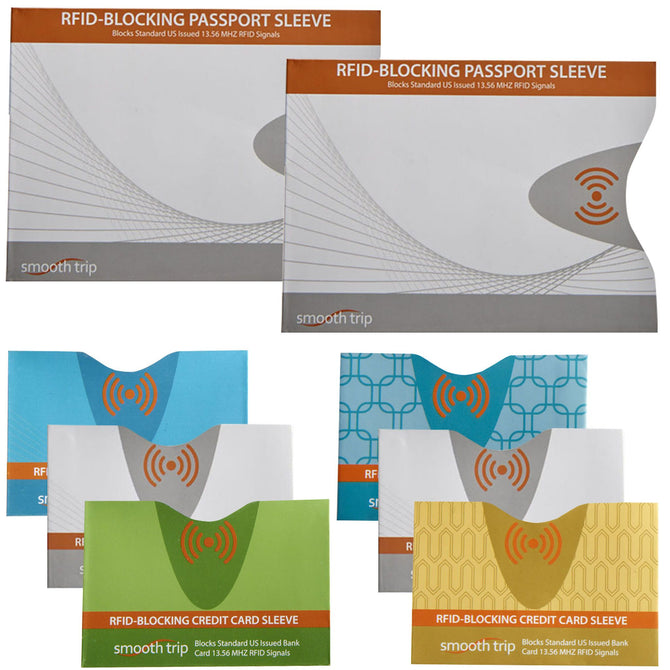 AAA Corporate Travel | Smooth Trip RFID Blocking Protectors - 8 Pack AAA Corporate Travel | Smooth Trip RFID Blocking Protectors - 8 Pack