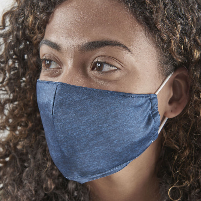variant:40378568376365 Smooth Trip Reusable Fabric Face Mask - 2 Pack - Blue