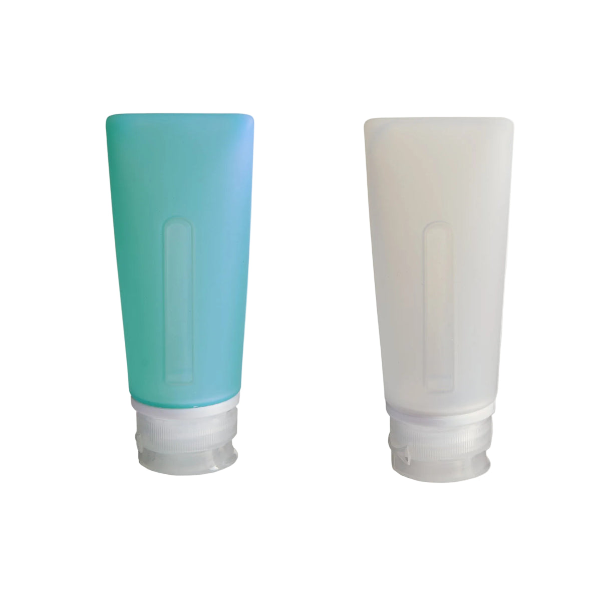 Smooth Trip 3 oz. Silicone Travel Bottles - 2 pack (Teal/White)