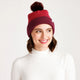 variant:41554344050733 vera bradley solid knit pom beanie - Cranberry Red