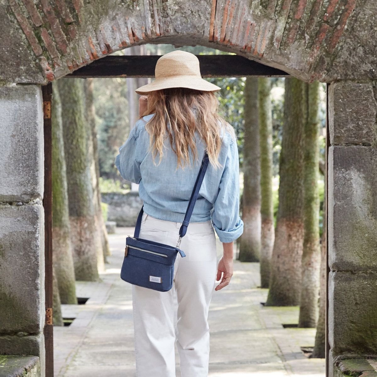variant:41193688596525 Anti-Theft Heritage Small Crossbody - Indigo